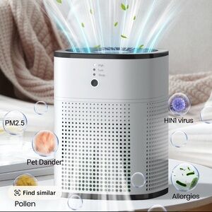 Modern White Air Purifier with Black Accents
